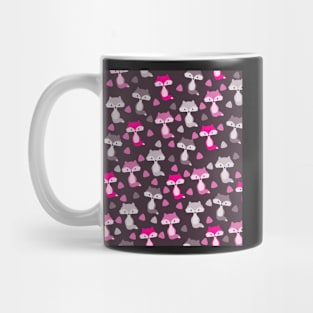 Cute foxes in pink and grey Mug